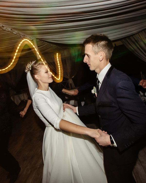 Guests enjoying the music and dancing at a Loch Lomond wedding reception